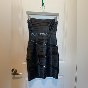 BCBGMaxAzria Strapless Black Dress with Sequins